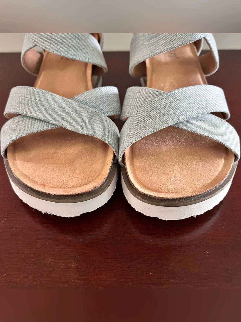 Corky's Footwear Double Dutch Sandal Shoe - Blue Denim - Women's Size 9